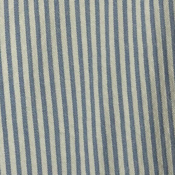 Lands End Women's size 12 Blue White‎ Striped Mid Rise Flat Front Cotton Pants - Picture 3 of 9